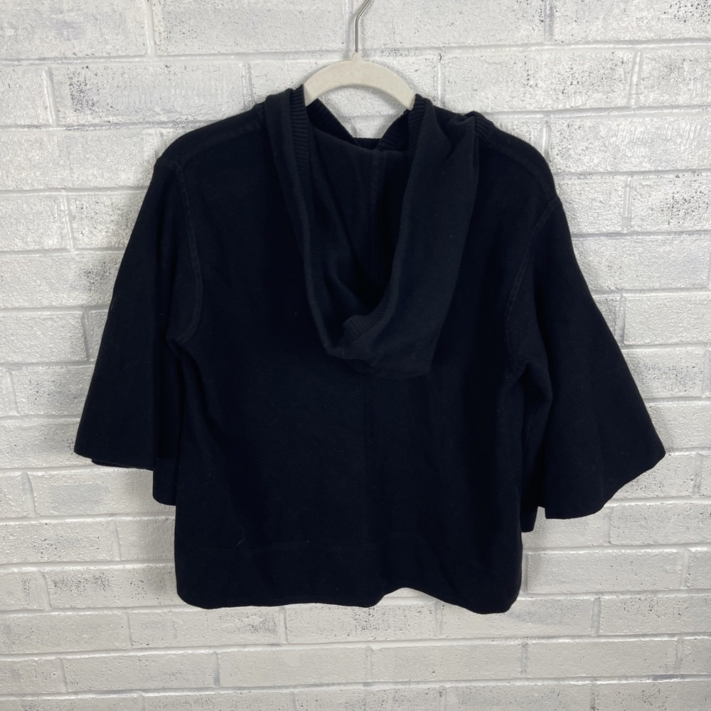 Maeve Anthropologie Hooded Bell Sleeve Sweater Womens S Black Oversized Cozy - Picture 4 of 7